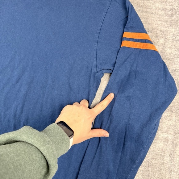 Nike Shirt Mens Large Blue Vtg 90s Varsity Long Sleeve Embroidered Made In USA - Picture 9 of 14